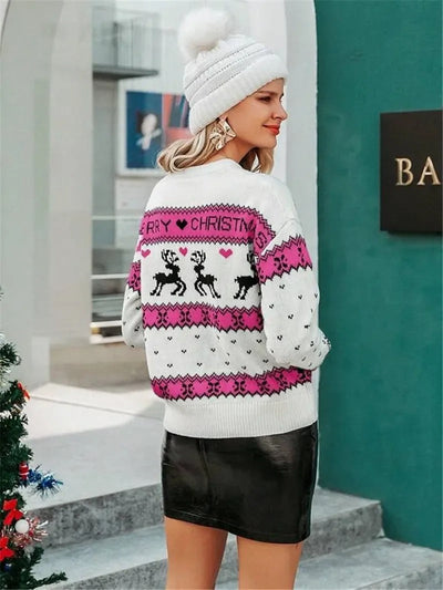 Celeste - Eleganter Damen Weihnachtspullover mit Rentiermuster