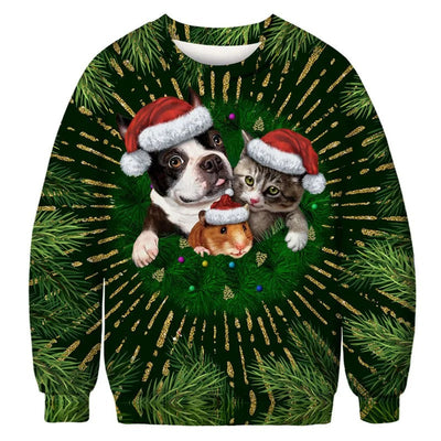 Boris - Warmer Pullover mit 3D-Weihnachtsmotiv für Männer und Frauen