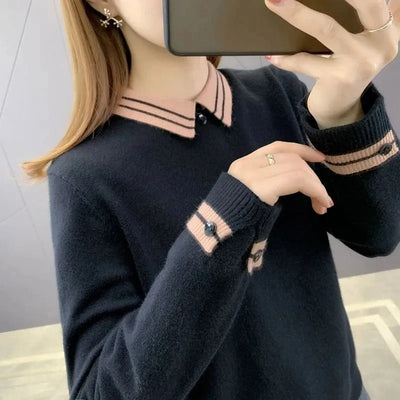 Isabelle - Eleganter Pullover mit Kragen für Damen