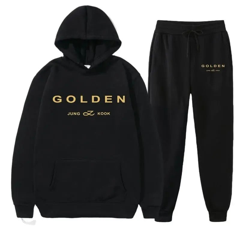 Jaden - Herren Hoodie-Set mit "Golden"-Schriftzug