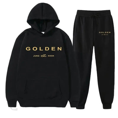 Jaden - Herren Hoodie-Set mit "Golden"-Schriftzug