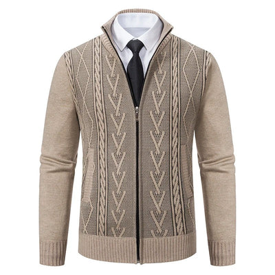 Karl - Herren Strickjacke mit Zopfmuster