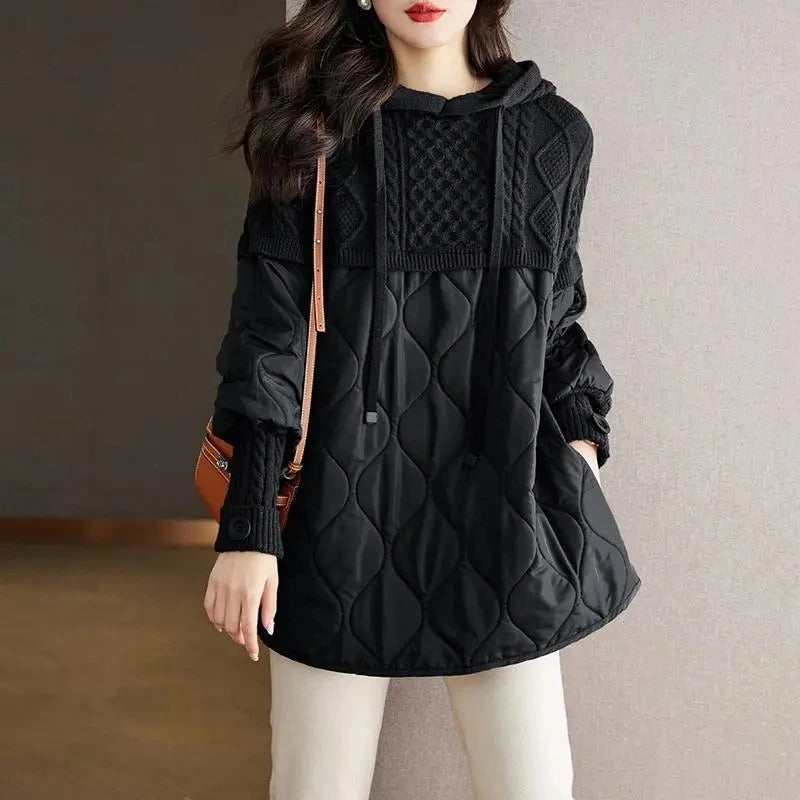 Lana - Damen Gefütterter Hoodie mit Steppdesign