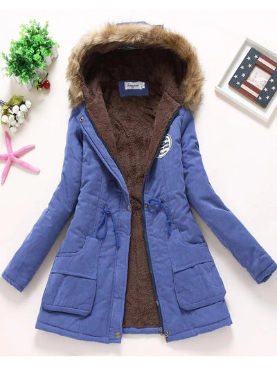 Nora - Damen Warmer Winterparka mit Fellkapuze