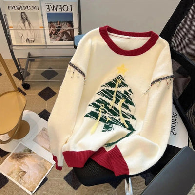 Viviana - Damen Weihnachtspullover mit Stilvollem Tannenbaum-Design