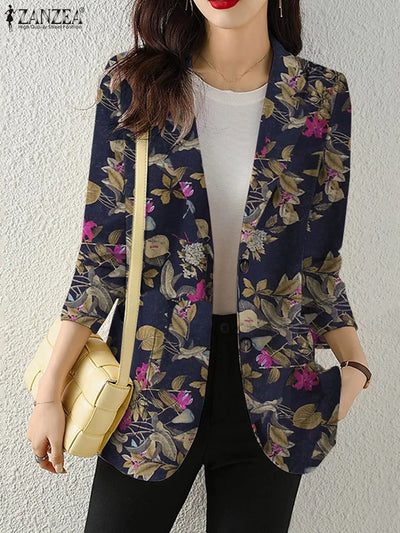 Lena - Damenblazer - Verspieltes Blumenmuster für fröhliche Looks