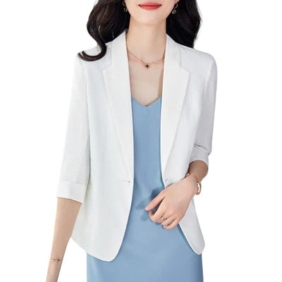 Sarah - Eleganter Blazer mit Schmaler Passform und goldenem Knopf für Frauen
