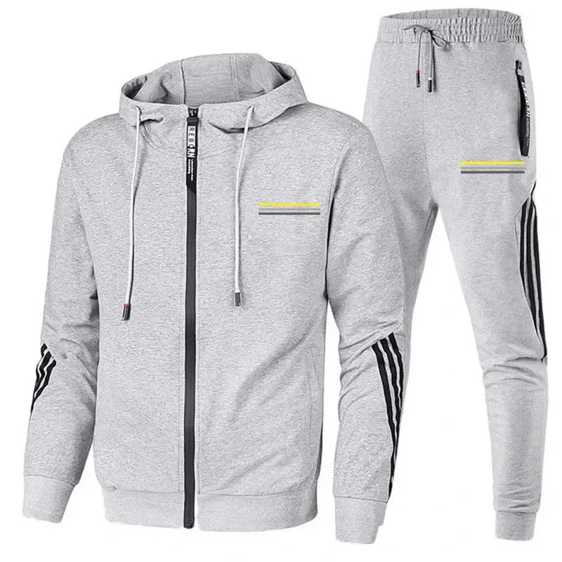 Erik - Trainingsanzug Set mit Reißverschluss-Pullover mit Kapuze und Jogginghose für Männer