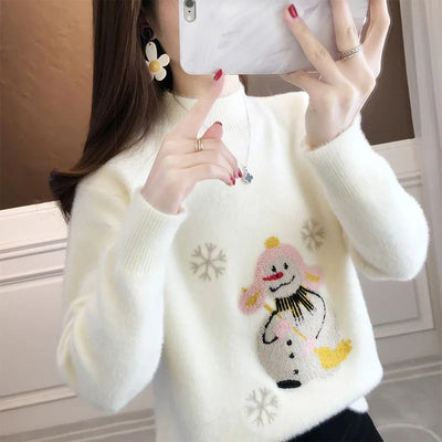 Vera - Damen Pullover mit Schneemann-Motiv