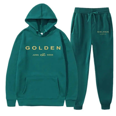 Jaden - Herren Hoodie-Set mit "Golden"-Schriftzug