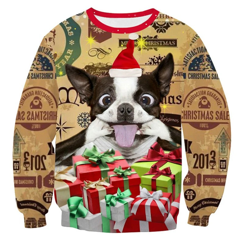 Boris - Warmer Pullover mit 3D-Weihnachtsmotiv für Männer und Frauen