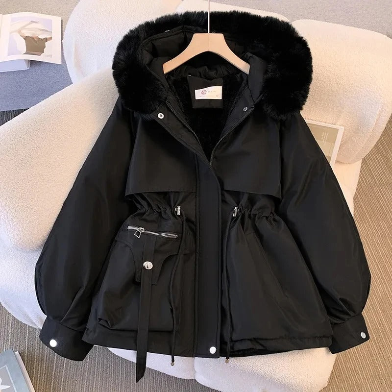 Leonie - Damen Parka mit Kunstfellkragen