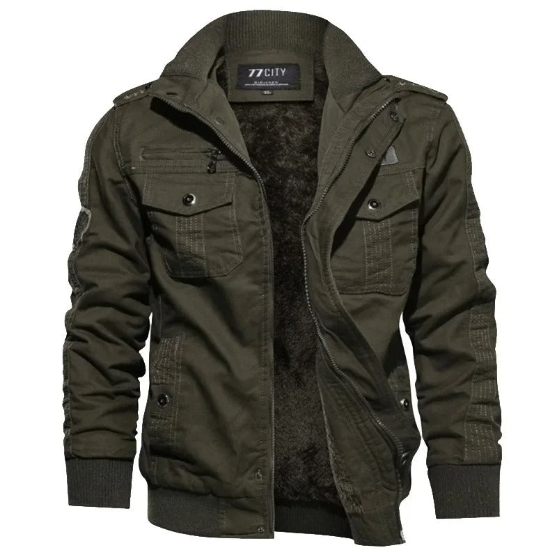 Max - Herren Military-Style Jacke mit taktischem Design