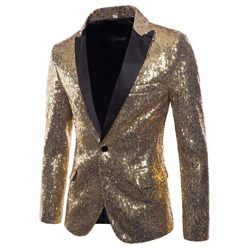 Fabian - Elegante Anzugjacke mit Schmaler Passform und Pailletten für Männer