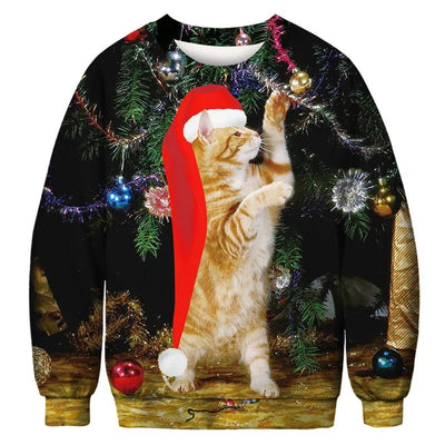 Boris - Warmer Pullover mit 3D-Weihnachtsmotiv für Männer und Frauen
