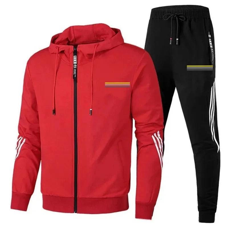 Erik - Trainingsanzug Set mit Reißverschluss-Pullover mit Kapuze und Jogginghose für Männer
