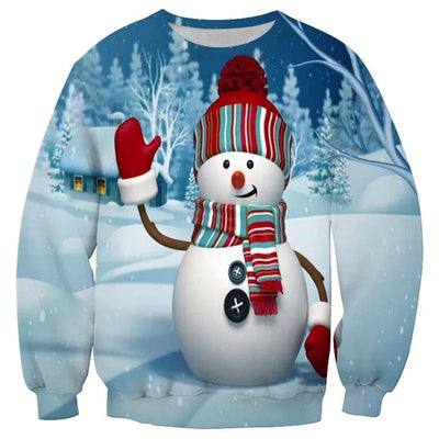 Boris - Warmer Pullover mit 3D-Weihnachtsmotiv für Männer und Frauen