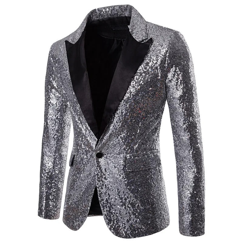 Fabian - Elegante Anzugjacke mit Schmaler Passform und Pailletten für Männer