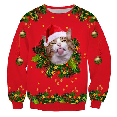 Boris - Warmer Pullover mit 3D-Weihnachtsmotiv für Männer und Frauen