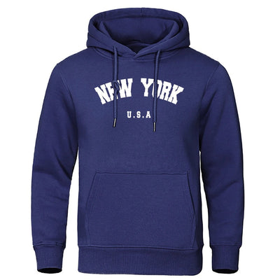 Espen - Übergroßer Pullover mit Kapuze und New York USA Buchstabenaufdruck für Männer und Frauen