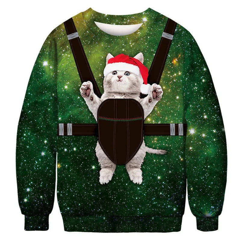 Boris - Warmer Pullover mit 3D-Weihnachtsmotiv für Männer und Frauen