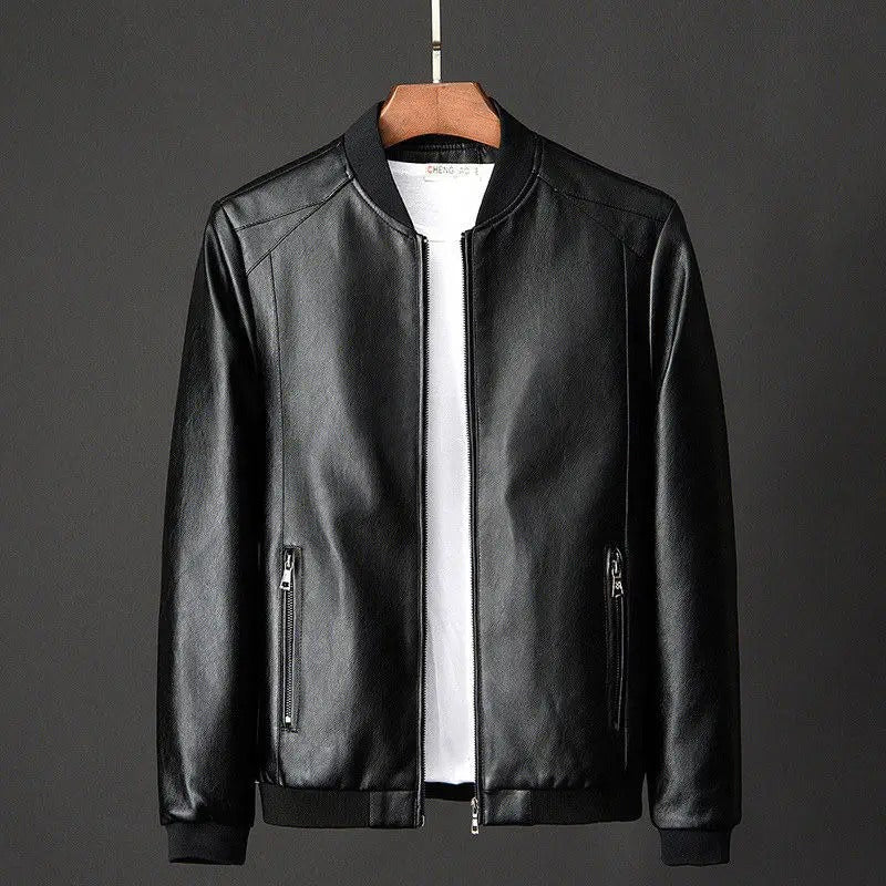 Vintage Zip-Up Vegane Lederjacke für Herren | Ideal für den Winter