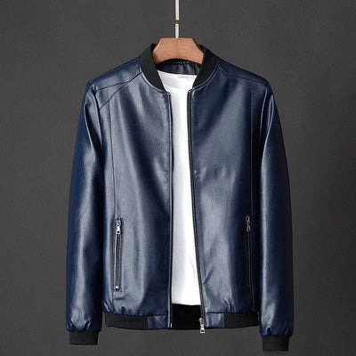 Vintage Zip-Up Vegane Lederjacke für Herren | Ideal für den Winter