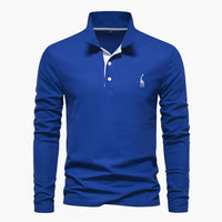 Klassisches Herren-Poloshirt mit langen Ärmeln – vielseitige Eleganz und Komfort in Blau