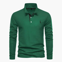 Klassisches Herren-Poloshirt mit langen Ärmeln – vielseitige Eleganz und Komfort in Grün