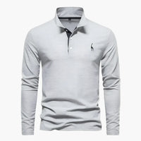 Klassisches Herren-Poloshirt mit langen Ärmeln – vielseitige Eleganz und Komfort in Grau