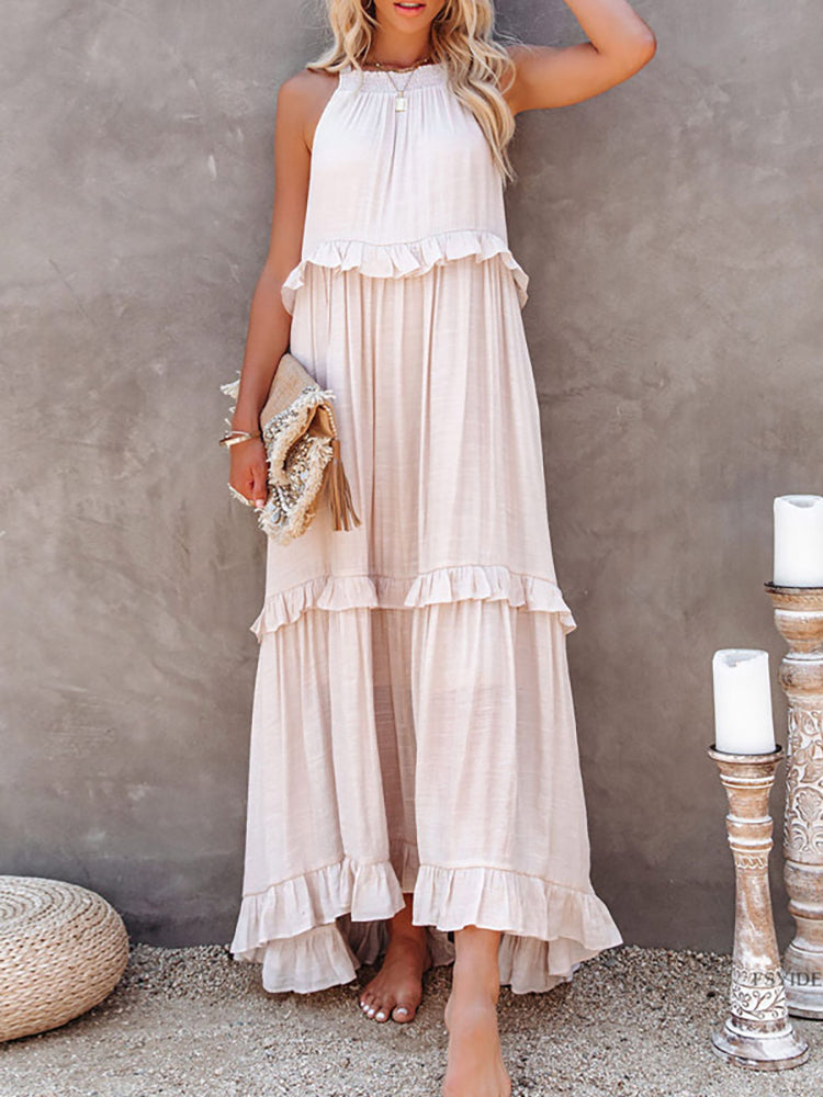 Ärmelloses Sommerkleid wit Bauchabdeckung