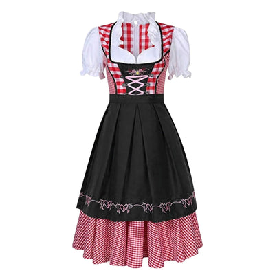 Oktoberfest dirndl mit karomuster und kurzen armeln - arielle