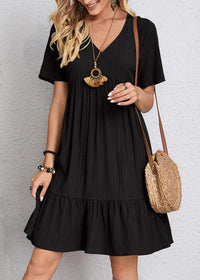 Bora | Figurschmeichelndes Sommerkleid in Schwarz