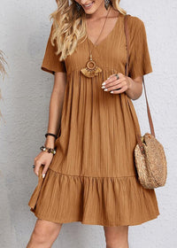 Bora | Figurschmeichelndes Sommerkleid in Braun