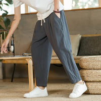 Filippo - Leinen Sommer Hosen in Dunkelgrau