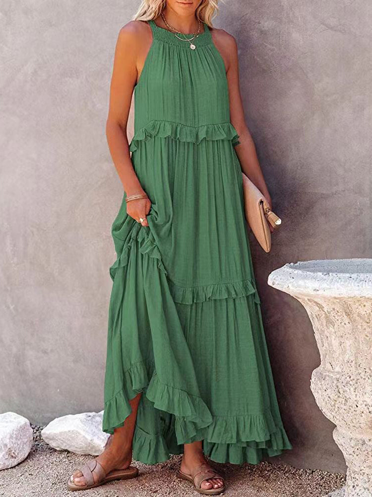 Ärmelloses Sommerkleid wit Bauchabdeckung