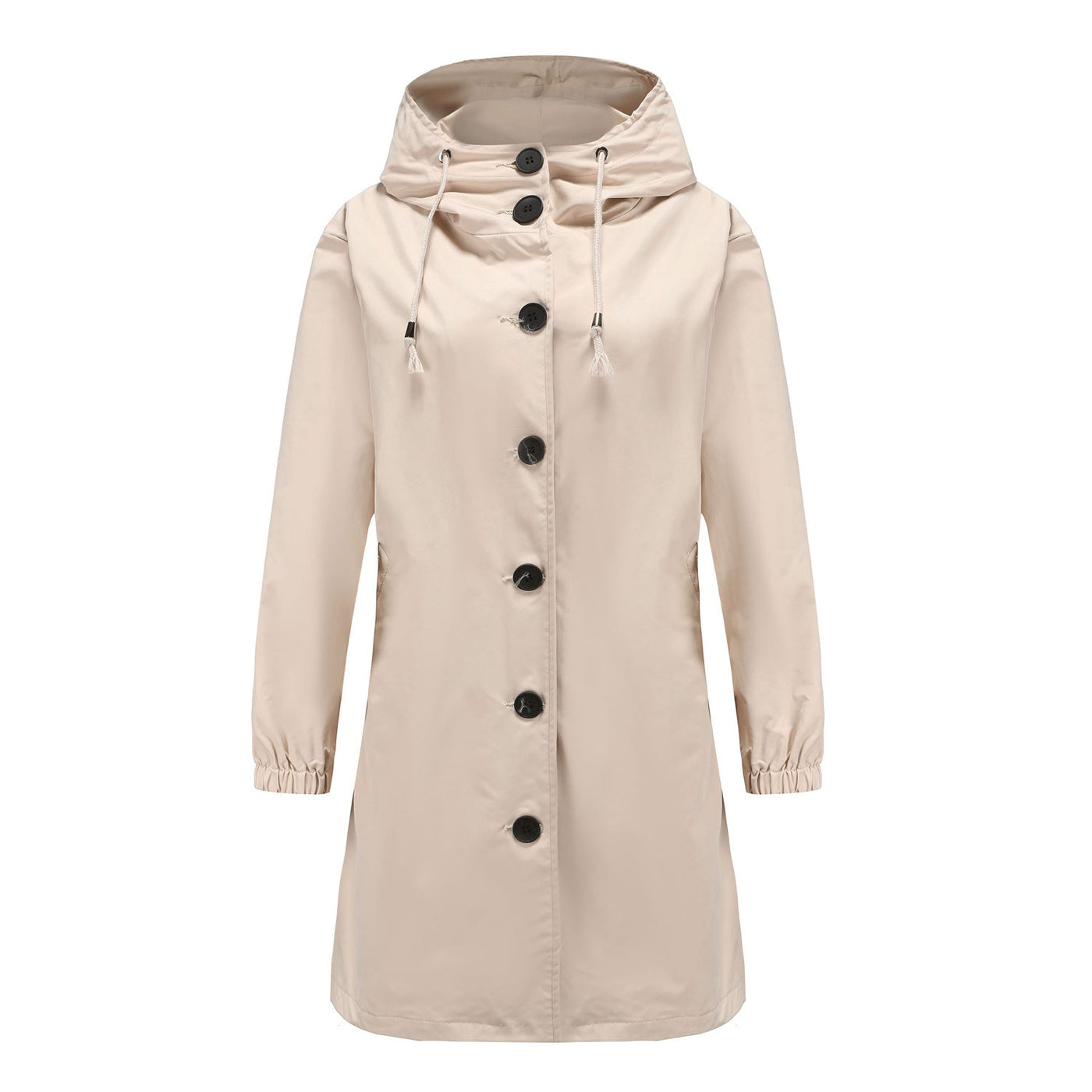 Stylische Wasserdichte Regenjacke mit Knopfleiste und Kapuze für Damen | Ideal für den Winter