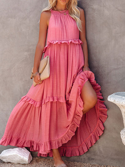 Ärmelloses Sommerkleid wit Bauchabdeckung