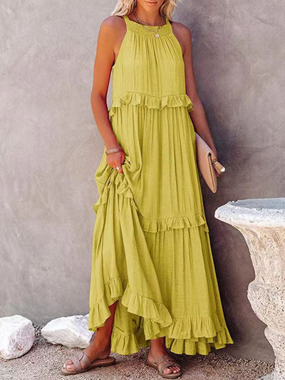 Ärmelloses Sommerkleid wit Bauchabdeckung