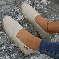 Vellara | Damen Espadrilles Flache Schlupfschuhe in Beige