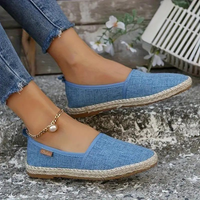 Vellara | Damen Espadrilles Flache Schlupfschuhe in Hellblau