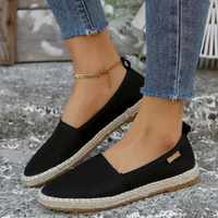 Vellara | Damen Espadrilles Flache Schlupfschuhe in Schwarz