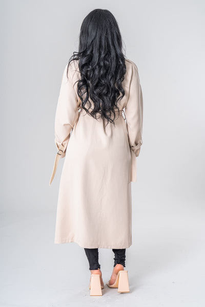 Gurina | Eleganter Trenchcoat mit beigem Gürtel