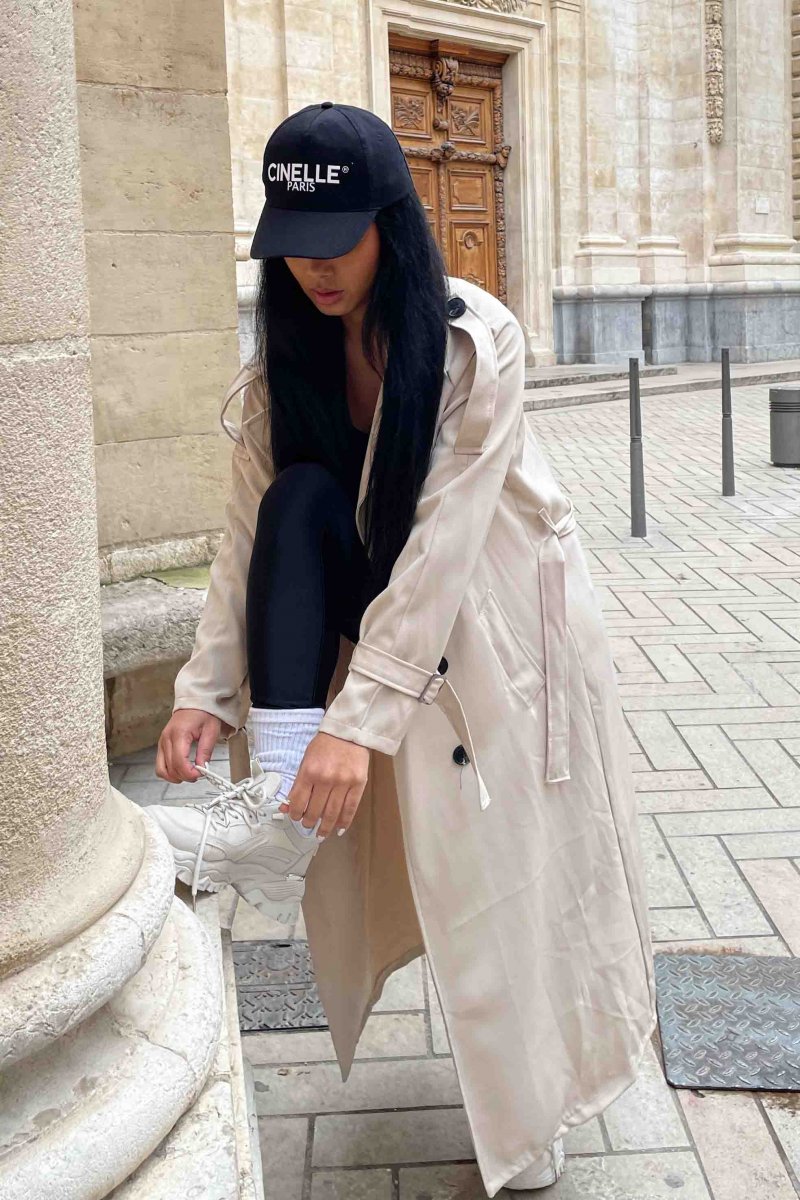 Gurina | Eleganter Trenchcoat mit beigem Gürtel