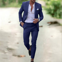 Vincent | Herren Zweiteiliger Anzug Sakko Hose in Marineblau