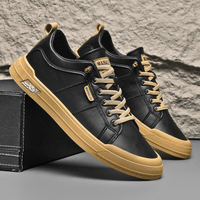 Jonas | Elegante Leder-Sneaker in Schwarz