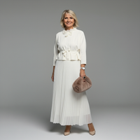 Emmie | Damen Elegantes Zweiteiliges Set Koordiniert Modern Business in Weiß