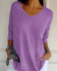 Wiebke | Lockere Strickbluse in Lila