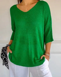 Wiebke | Lockere Strickbluse in Grün