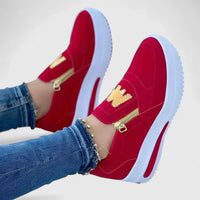 Wilhelmina | Damen Orthopädische Slip-On Sneaker in Rot